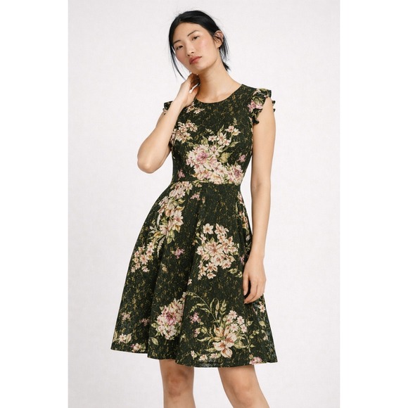 By Anthropologie Dresses & Skirts - Eri + Ali Anthropologie Nevaeh Floral Lace Fit & Flare Dress Size 6